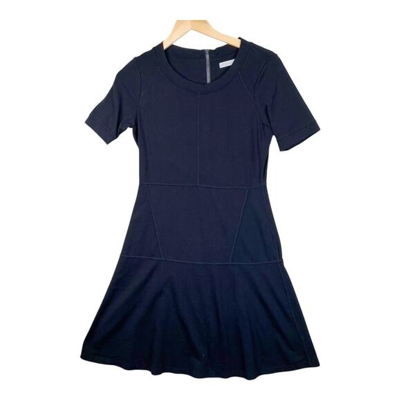 Athleta En Route Dress in Black short sleeve fit and flare women's size small - Picture 1 of 7